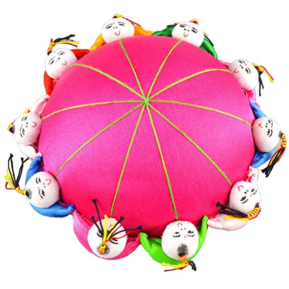 Rimobul Oriental Needle Pin Cushion with 10 Kids - Magenta