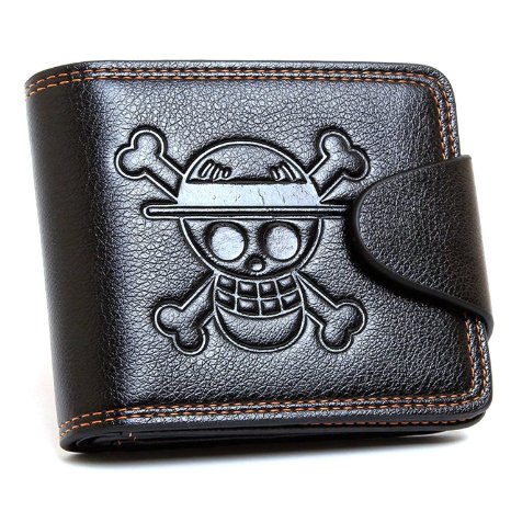 Everyday Better Life One Piece Anime Pictures Designed Men's Bi-fold Cartoon Wallet