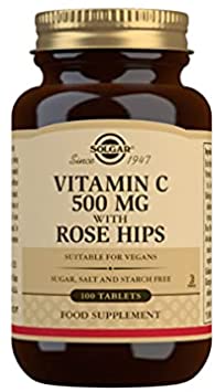 Solgar Vitamin C 500 mg with Rose Hips Tablets - Pack of 100