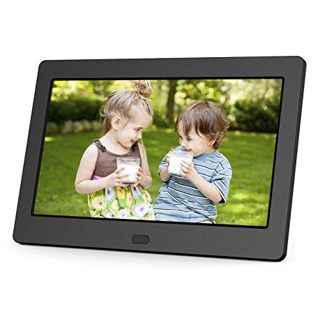 1920x1080 16:9 IPS Screen 10 inches Digital Photo Frame   32GB SD Card HD Digital Picture Frame Widescreen, 1080P HD Video Frame, Photos Auto Rotate, Support Thumb USB Drive, SD/MMC/MS Card(Black)