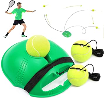 Tennis Trainer Rebound Ball with Rope Portable Training Equipment Tennis Practice Tool Set with 3 Balls for Adult Childen Player Beginner