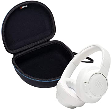 JBL Tune 750BTNC On-Ear Wireless Headphone Bundle with gSport Deluxe Travel Case (White)