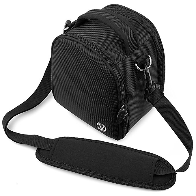 VanGoddy Laurel Carrying Bag for Canon PowerShot SX530 HS / G3 X / SX60 HS / SX50 HS / SX40 HS / SX30 IS / SX1 IS / SX10 IS SLR-Like Digital Cameras (Black)