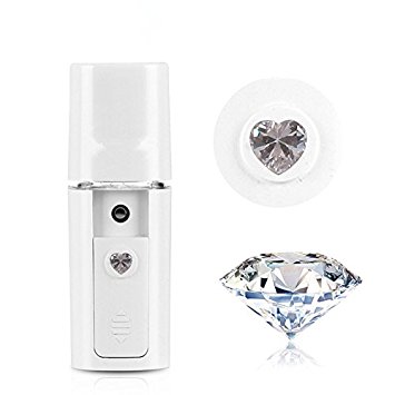 PJY Nano Facial Steamer Mist Spray Eyelash Extensions Cleaning Pores Water SPA Moisturizing & Hydrating Face Sprayer USB Rechargeable Mini Beauty Device - White