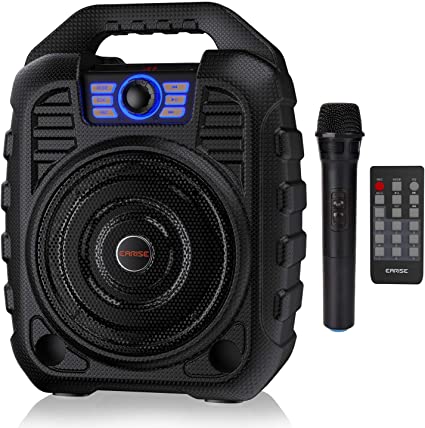 EARISE T26 Portable PA System Bluetooth Speaker with Wireless Microphone, Rechargeable Karaoke Outdoor Speaker with FM Radio, Audio Recording, Remote Control, Supports TF Card & USB for Party, Travel