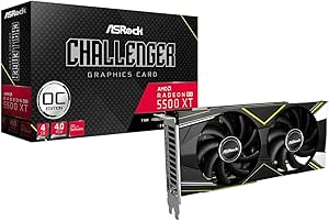 ASRock AMD Radeon RX 5500 XT Challenger D 4GB OC GDDR6 Graphic card, 3 x DisplayPort, 1 x HDMI, 4GB 128-bit GDDR6, AMD Eyefinity Technology, RDNA Architecture, RX5500XT CLD 4GO