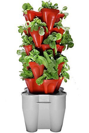 Smart Farm - Automatic Self Watering Garden - Grow Fresh Healthy Food Virtually Anywhere Year Round - Soil or Hydroponic Vertical Tower Gardening System By Mr Stacky (Standard Kit, Terracotta)