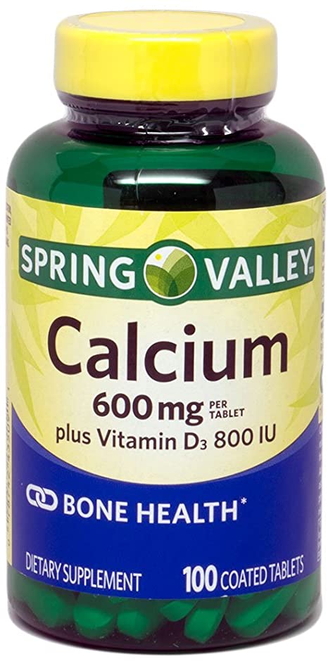 Spring Valley - Calcium with Vitamin D 600 mg, 100 Tablets