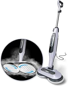 Shark S7001 Mop Scrub & Sanitize at The Same Time, Designed for Hard Floors, with 4 Dirt Grip Soft Scrub Washable Pads, 3 Steam Modes & LED Headlights, Frosted Lilac (Renewed)