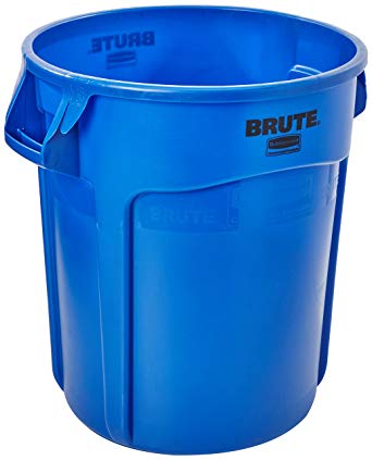 Brute 2632 BLU 22" Diameter x 27-1/4" Height, 32 gallon Blue LLDPE Heavy-Duty Round Container without Lid (6 per Carton)