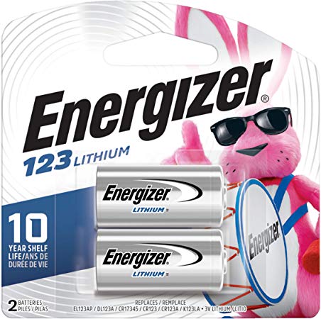 Energizer 123 3V Lithium Battery, 2 Count