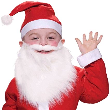 Santa Beard & Moustache Costume Accessory Kit Child
