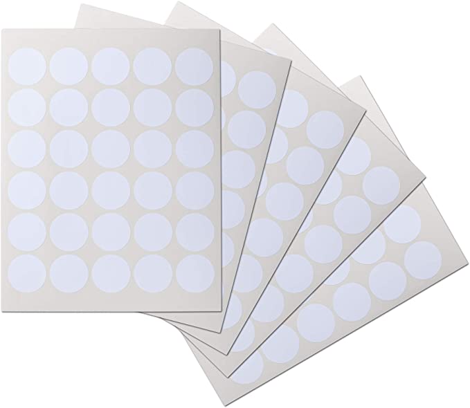 Crinklee Waterproof Essential Oil Labels, 150 Circles, 1.5 Inch Diameter, Oil Proof, Highly Durable Blank Stickers