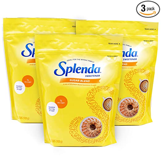 SPLENDA Sugar Blend Low Calorie Sweetener for Baking, 2 Pounds (908 Grams) Resealable Bag (Pack of 3)