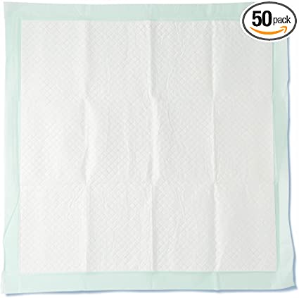 Medline Heavy Absorbency Underpads, 36" x 36" Quilted Fluff and Polymer Disposable Underpad, 50 Per Case, Great Protection as Bed Pads and Pee Pads