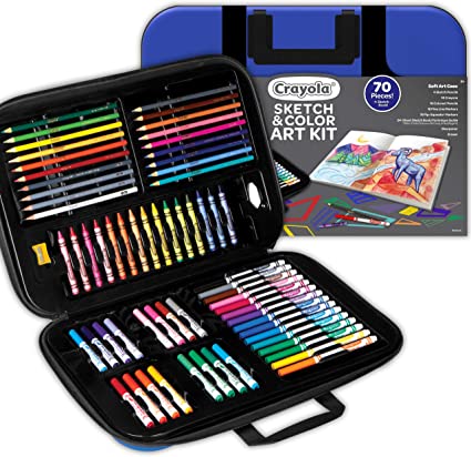 Crayola Coloring and Sketching Set, 70pcs   Sketch Book, Gift for Kids, 8, 9, 10, 11