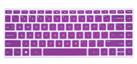 CaseBuy Compatible Keyboard Cover for 2019 2018 HP 14" Laptop/HP Pavilion x360 14M-BA 14M-CD 14-BF 14-BW 14-cm 14-CF Series HP 14 inch Laptop Protective Skin, Purple