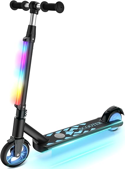 SISIGAD Electric Scooter for Kids Ages 6-12, LED Light-Up Deck, Kids Scooters with 3 Adjustment Levels Handlebar to 36 Inches High,5.3" Wheel UL Certificated Kick Scooter, Christmas Birthday Gifts