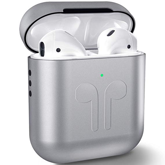 Metal AirPods Case, Full Protective Cover Accessories Compatible with Airpods Wireless Charging Case-Grey