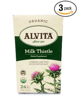 Alvita Tea Bags, Milk Thistle, 24 tea bags (Pack of 3)