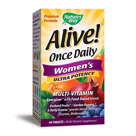 Nature's Way Alive! Once Daily Women's Multivitamin, Ultra Potency, Food-Based Blends (240mg per Serving)