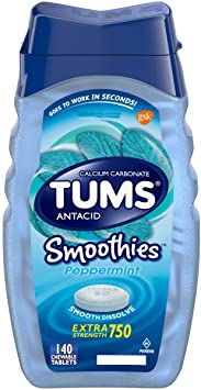 Tums Smoothies Antacid Calcium Supplement Peppermint, 8 Ounce