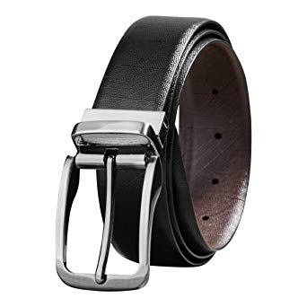 Savile Row Men's Top Grain Leather Reversible Belt, Classic & Fashion Designs