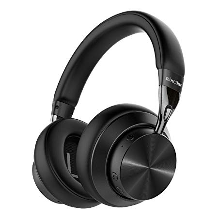Mixcder E10 Wireless Noise Cancelling Headphones Bluetooth 5.0 Foldable Over Ear Headphones with aptX, Quick Charge, Hi-Fi Stereo Sound, 30 Hours Playtime, Black