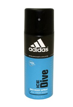 Adidas Ice Dive 24 Hours Fresh Boost Cool Tech Deodorant Body Spray for Men, 4 Ounce