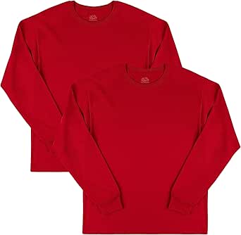 Fruit of the Loom Men's Eversoft Cotton Long Sleeve T Shirts, Breathable & Moisture Wicking with Odor Control