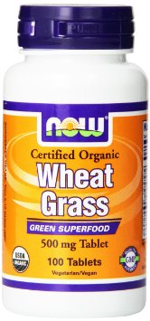Now Foods Organic Wheat Grass 500mg, Tablets, 100-Count
