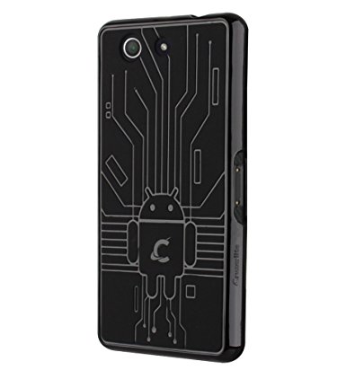 Cruzerlite Z3 Compact Case, Cruzerlite Bugdroid Circuit Case for Sony Xperia Z3 Compact - Retail Packaging - Black