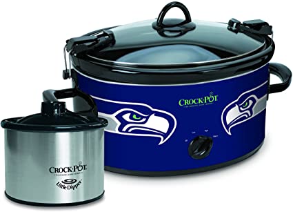 Crock-Pot Seattle Seahawks NFL Cook & Carry Slow Cooker with Bonus 16-ounce Little Dipper Food Warmer