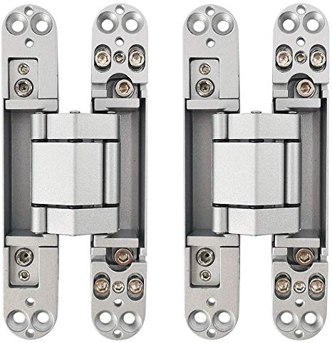 Alamic Concealed Door Hinges Heavy Duty Invisible Hidden Hinges 3-D Adjustable - 1 Pair