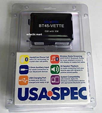 Usa Spec BT45-VETTE Bluetooth Music & Phone Interface for GM Class2 Radios with XM (Satellite Radio) Capabilities
