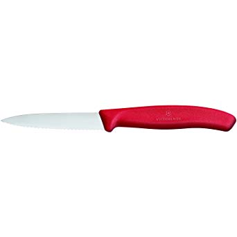 Victorinox 67631 Paring Knife, Pointed Tip, Serrated Edge, 8 cm, Red