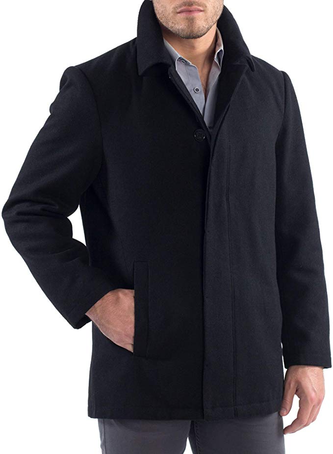 alpine swiss Vance Mens Wool Blend Button Up Coat