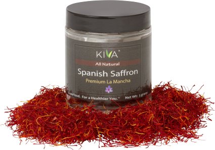Kiva Gourmet Spanish Saffron - La Mancha Premium200 Grade 3-Gram Bottle