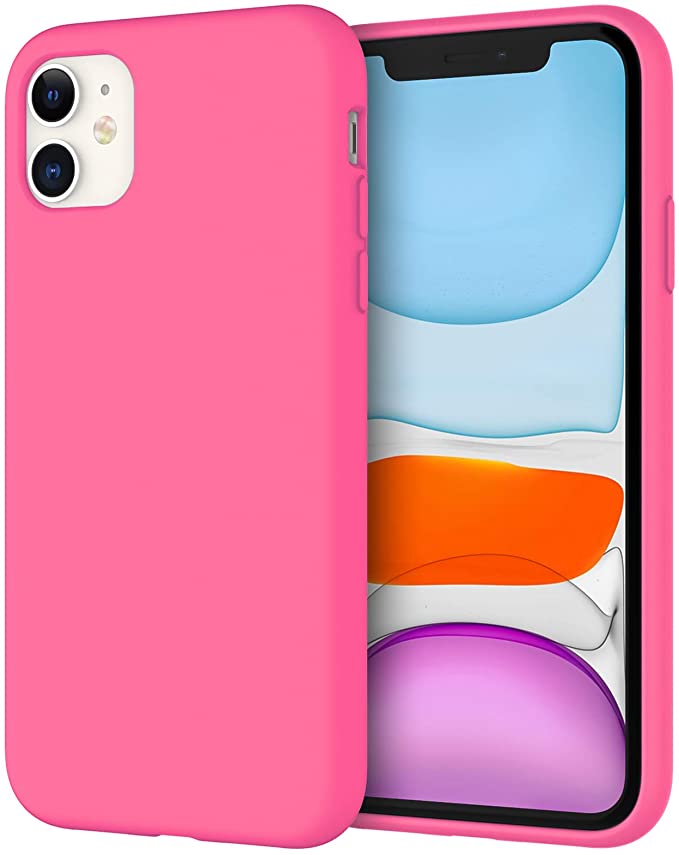 JETech Silicone Case for iPhone 11 (2019) 6.1-Inch, Silky-Soft Touch Full-Body Protective Case, Shockproof Cover with Microfiber Lining, Dragon Fruit