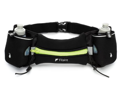 Hydration Belt for Running - With Two 6-Ounce BPA-Free and Leak-Proof Water Bottles - The Best No-Bounce Technology - With Storage Pocket to Fit Large Smartphones