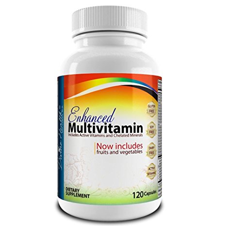 Medical Doctor Formulated Enhanced Multivitamin Plus Chelated Minerals - 120 Veggie Capsules - Active Vitamins - Fruits - Biotin - B Complex - Vegetables - MTHF - Mixed Tocotrienol & Tocopherol Mix