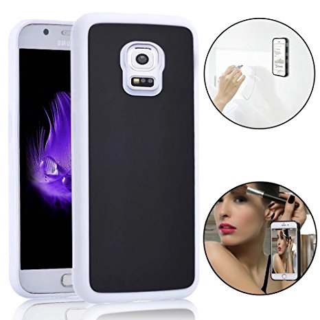 Anti-Gravity Selfie Case for Samsung Galaxy Note 4, Bonice Magical Nano Sticky Hands Free Stick to Glass, Tile, Car GPS, Most Smooth Surface - White & Black