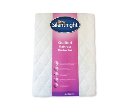 Silentnight Quilted Mattress Protector - Double, White