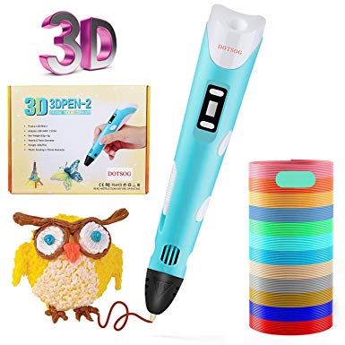 DOTSOG Upgraded 3D Pen with LED Display 3D Drawing Doodler Pen with 1.75mm PLA Filament Refills for Kids, Adults, Doodling, Artist, Girls, DIY, Drawing etc. Safe and Non-Clogging