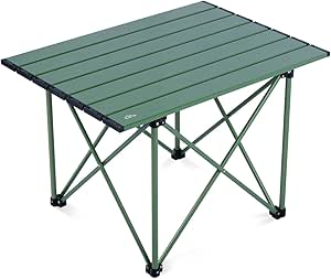 iClimb Ultralight Compact Camping Folding Table with Carry Bag (Reinforced Green - L)