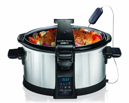 Hamilton Beach 33464 Set and Forget Programmable Slow Cooker 6-Quart Silver