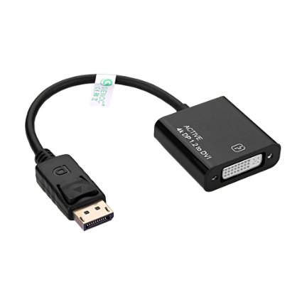 Sienoc Active DisplayPort to DVI DisplayPort to DVI Active Adapter Converter Cable- Active DP to DVI M/F Cable for PC -4K 4096x2160-Black