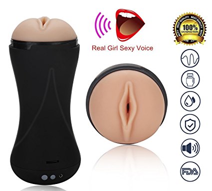 BigBanana Male Masturbation Cup, Realistic Voice Stimulation,10 Frequency Rechargeable Masturbator Sex Toy-Discreetly Packed