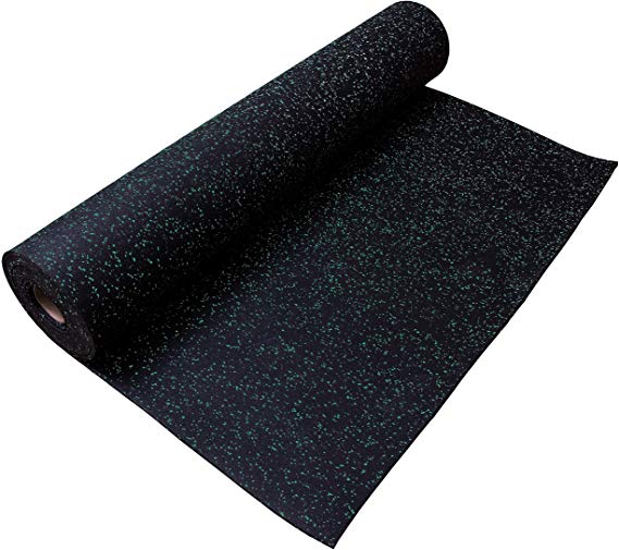 IncStores 3/8" Heavy Duty Gym Flooring Rubber Rolls (Teal, 40 sqft, 4' x 10')