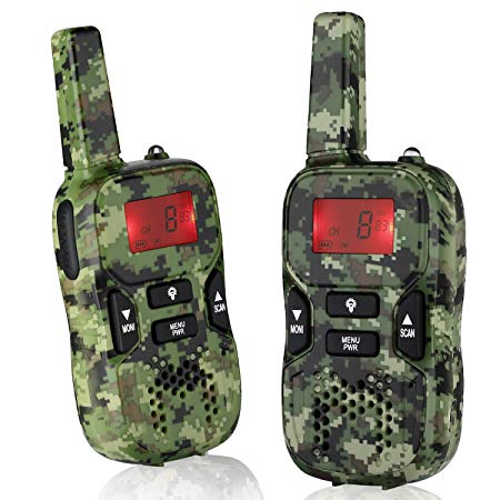Army Green Rechargeable Walkie Talkies Kids Boys Adult Family Interaction, up to 3.7 Miles Walky Talky Interphone Hunting Toys 4-10Year Old Boys Gift